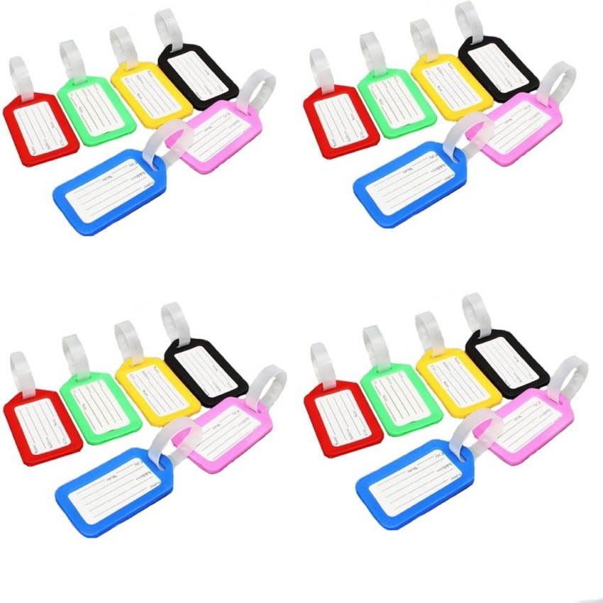 SHAFIRE Multicolor Plastic Luggage Tag Set with Straps Address Label  Luggage Tag red, green, blue, orange, purple, grey, white, black - Price in  India