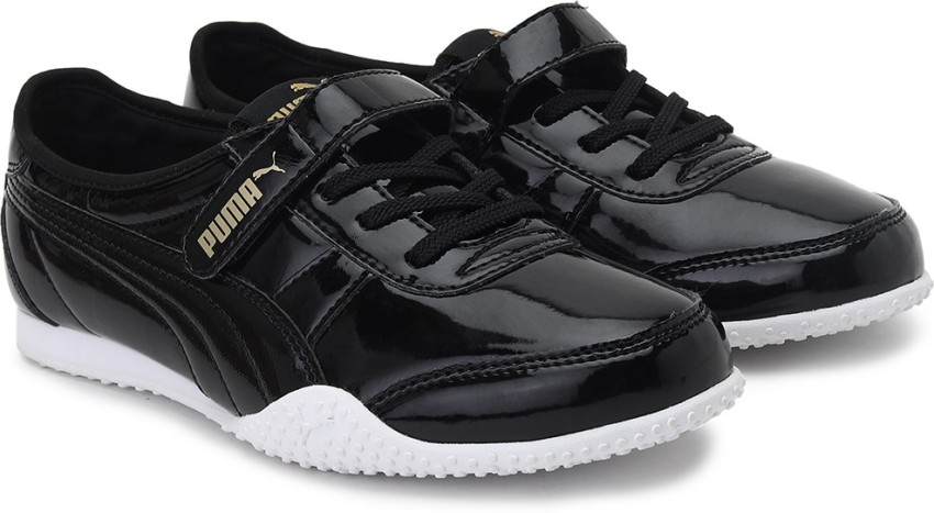 Puma black outlet patent sneakers