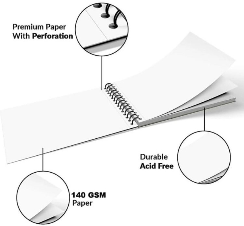 Icraftyworld Black Pulp paper Spiral Hardbound Sketch Book ( Rs