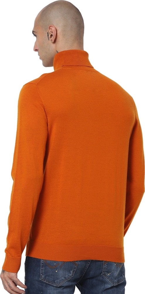 Mens top orange turtleneck