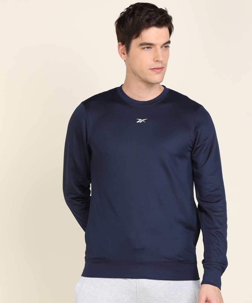 Reebok full sleeve online solid men's sweatshirt