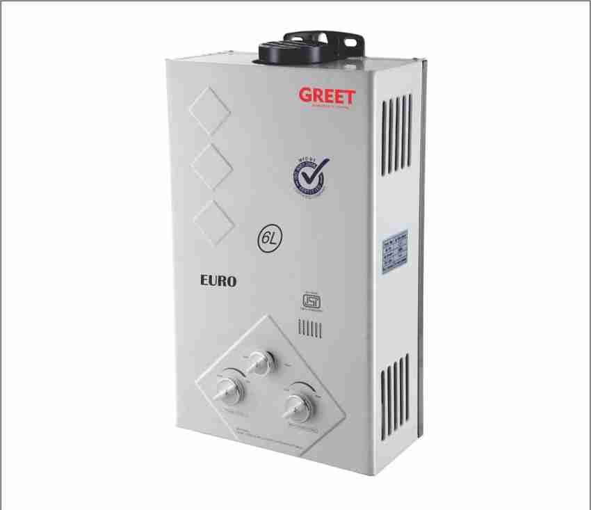 GREET 6 L Gas Water Geyser (EURO, White) Price in India - Buy GREET 6 L Gas  Water Geyser (EURO, White) online at Flipkart.com