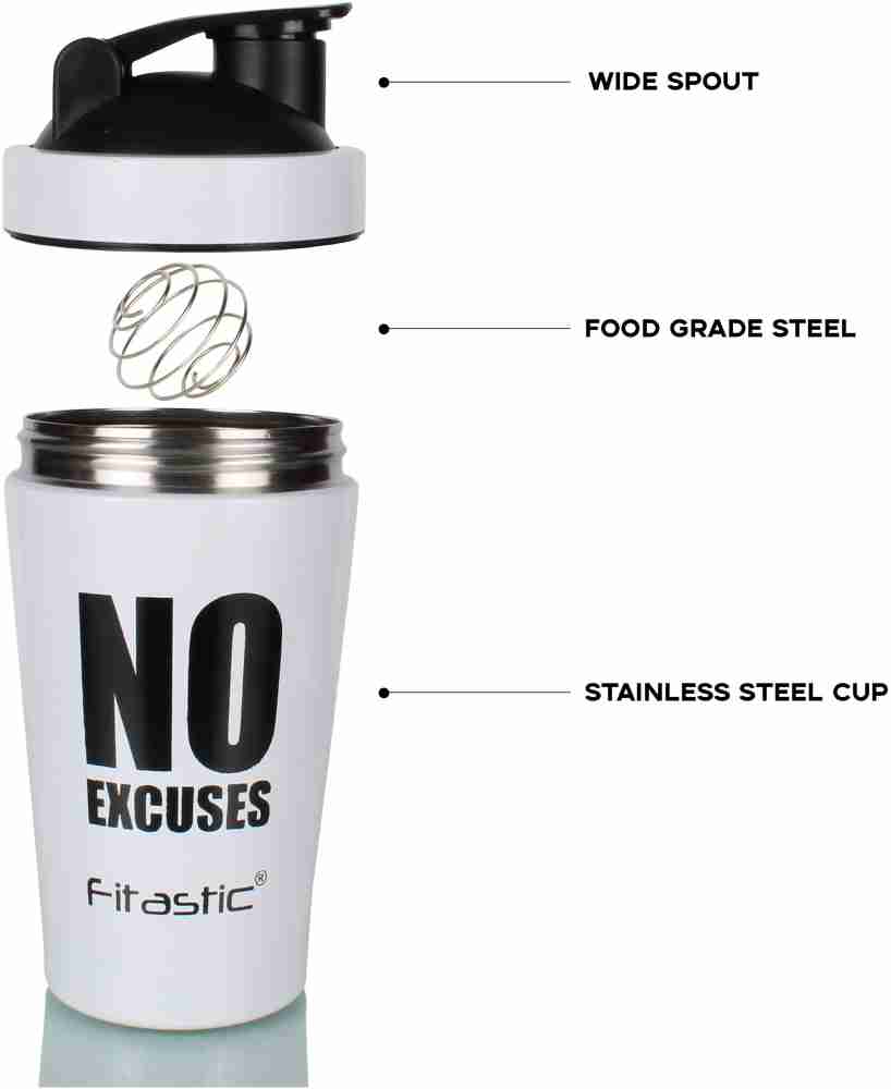 2 PACK Black and White Shaker Cup Insulated Stainless Steel 