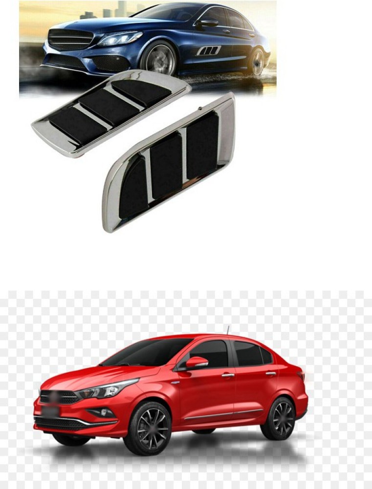PRTEK Car Fender Side Vents ABS Fender Stickers Decorative Air Flow Intake  Hole Grille Spoiler Auto Exterior A53 Matte, Glossy, Chrome Fiat D-Max  V-Cross High (Z) Side Garnish Price in India 