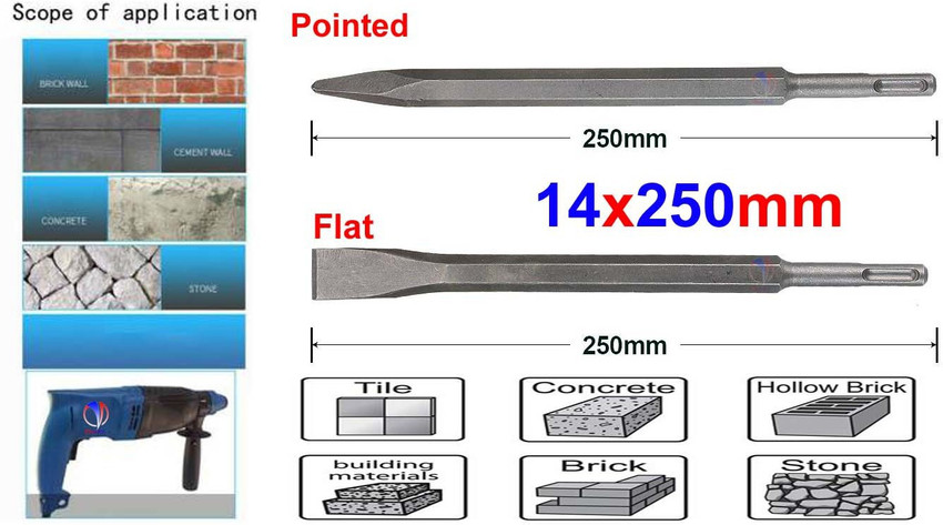 Hammer drill sales with chisel bit