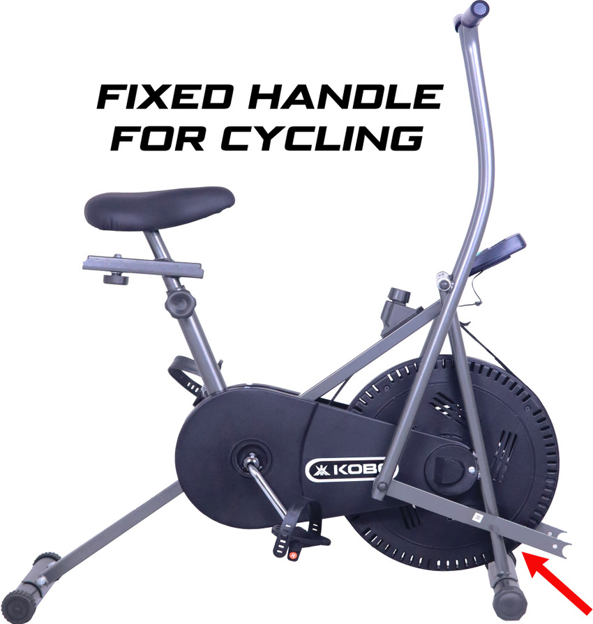 KOBO Dual Action Indoor Exercise Air Bike Cycle for Home Cardio Weight Loss Gym Workout Dual Action Stationary Exercise Bike