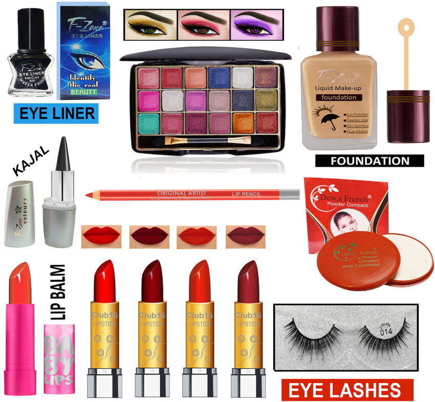 F Zone All In One Makeup Kit For Girls Women 12 Makeup Items