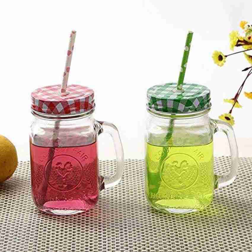 miRim Glass Mason Jar with Straw , Mocktail jar/Smoothie jar/Juice Jar  Glass Mason Jar Price in India - Buy miRim Glass Mason Jar with Straw ,  Mocktail jar/Smoothie jar/Juice Jar Glass Mason