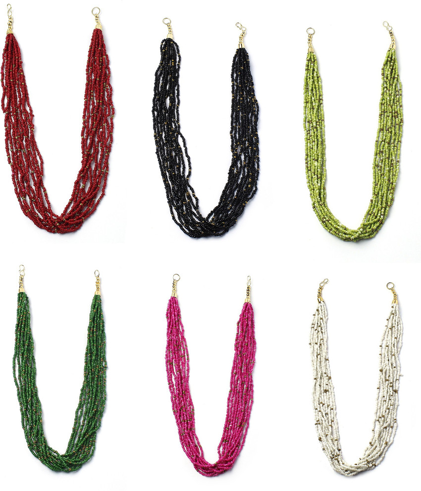 KONTAZ Moti Mala Necklace for Girls and Women Beads Crystal