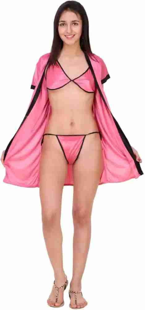 Heart Print Bikini Thong Robe Lingerie Nightwear Set at Rs 185/set, Lingerie Dress in Noida
