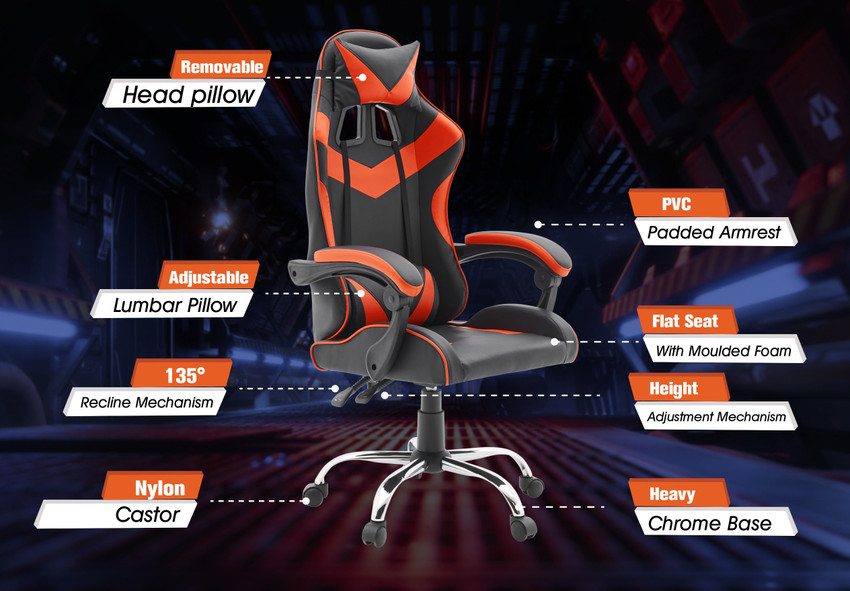 Bantia 911 Orange Gaming Chair Price in India Buy Bantia 911