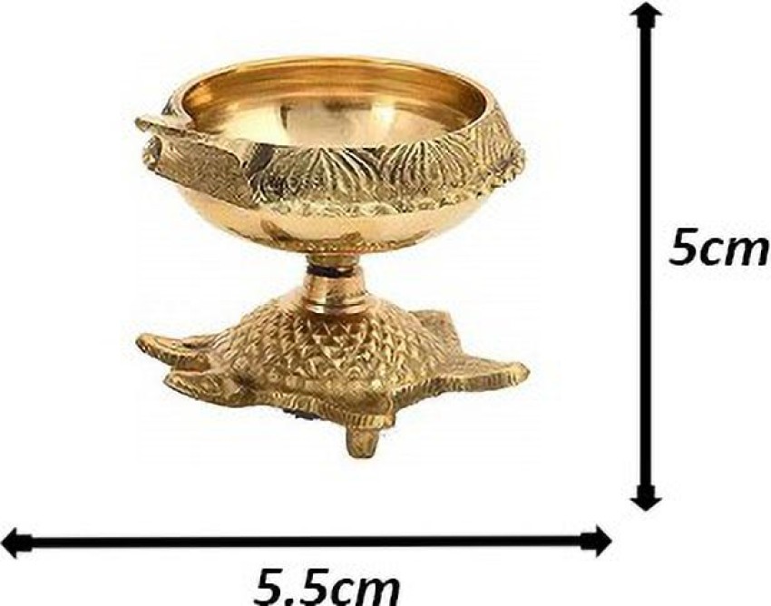 De-Ultimate Combo Of Brass Diwali Kuber Pedi (No 1 ) Diya Oil / Ghee Lamp  For With Kuber Pedi With Turtle Stand ( 00 Small Size ) Diya Brass Price in  India 