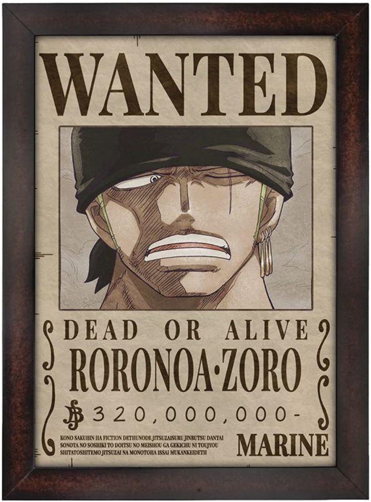 Zoro Bounty Wanted Poster One Piece Art Print by Anime One Piece