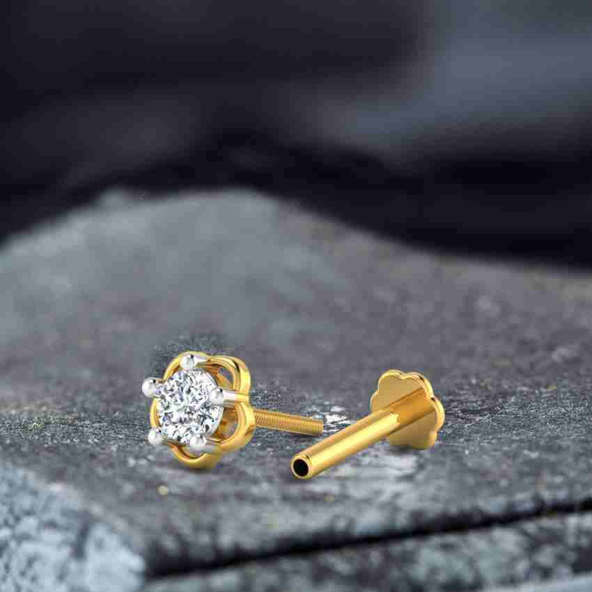 LORDS JEWELS Kiara Diamond Nose Pin 18kt Diamond Yellow Gold Stud Price in India Buy LORDS JEWELS Kiara Diamond Nose Pin 18kt Diamond Yellow Gold Stud online at Flipkart