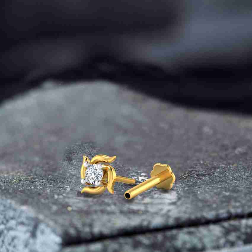 LORDS JEWELS Swastik Diamond Nose Pin 18kt Diamond Yellow Gold Stud Price in India Buy LORDS JEWELS Swastik Diamond Nose Pin 18kt Diamond Yellow Gold Stud online at Flipkart