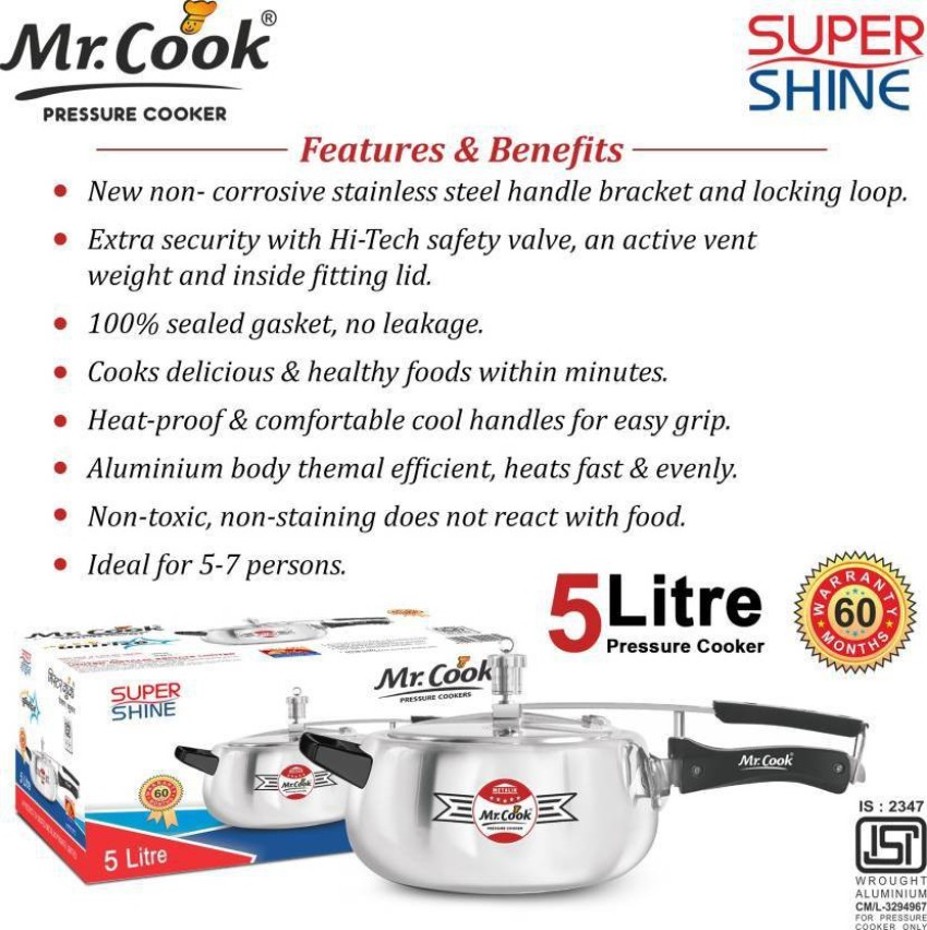 Mr cook pressure discount cooker 5 litre