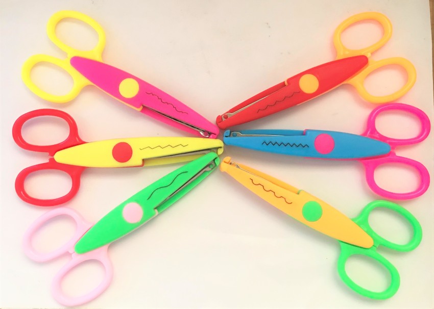 6 Pack Kids Craft Scissors 6 Shaped Cutting Patterns Lace Edges