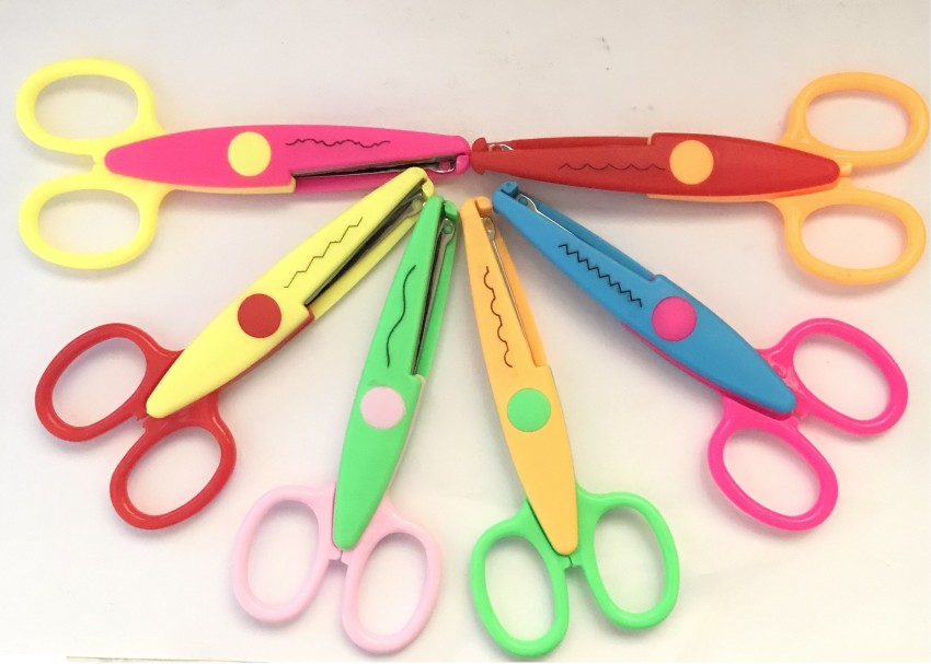 6 Pack Kids Craft Scissors 6 Shaped Cutting Patterns Lace Edges