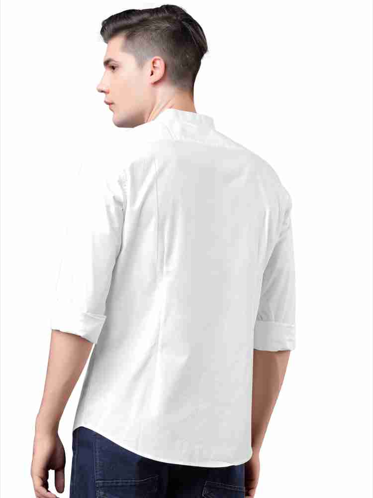 Praizy Men Solid Casual White Shirt - Buy Praizy Men Solid Casual White  Shirt Online at Best Prices in India