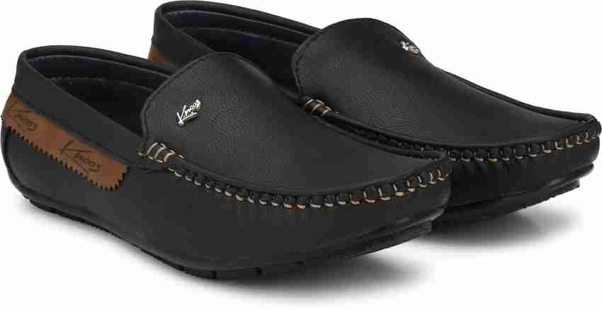 Knoos Black Synthetic Leather Casual Loafer Loafers For Men Buy