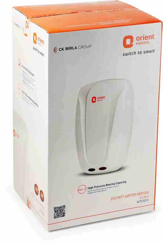 Orient Electric 3 L Instant Water Geyser (WT0301P, White, White) Price in  India - Buy Orient Electric 3 L Instant Water Geyser (WT0301P, White,  White) online at Flipkart.com