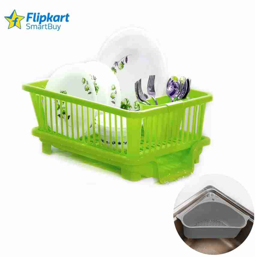 Flipkart SmartBuy Dish Drainer Kitchen Rack Plastic, Steel Price