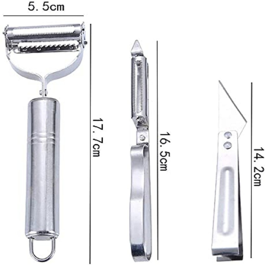 1pc Multifunctional 4in1 Vegetable Fruit Peeler Stainless Steel