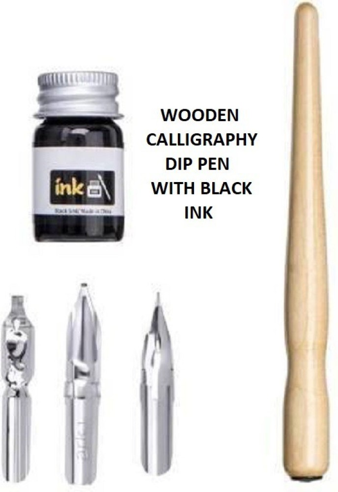 Glass Dip Pen Ink Calligraphy Wooden Pen Bamboo Shape Glass Pen