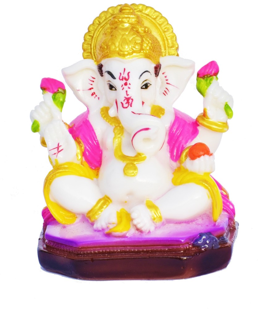 Hindu Ganesh for Car Dashboard - Indian Mini Ganesha Statue Decor India  Home Office Temple Mandir Pooja Items Diwali Gifts Decor Murti Ganpati Idol