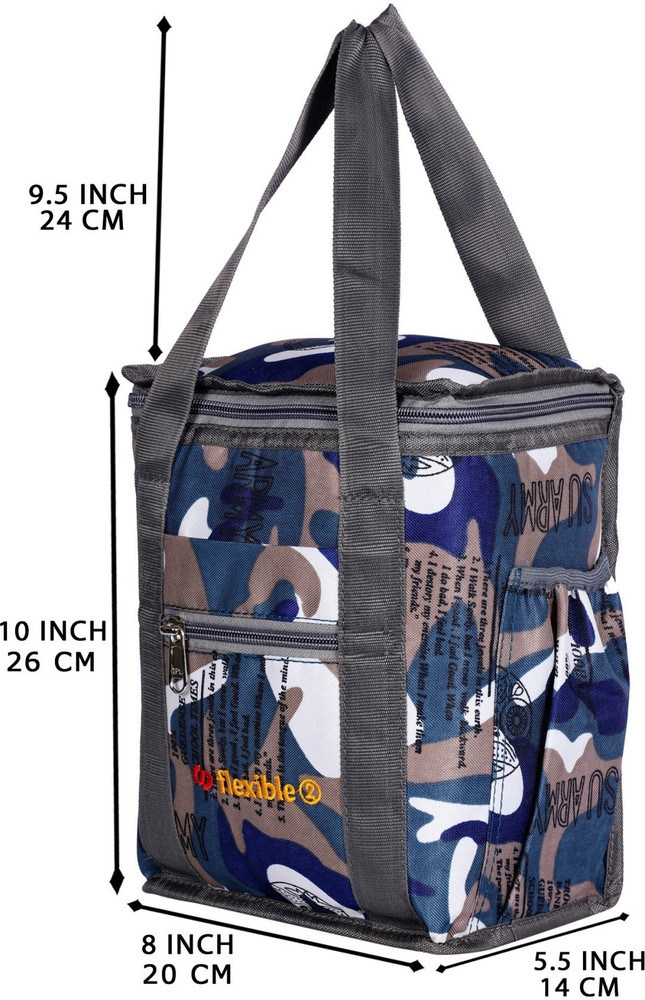 Flexible Branded Premium Quality Hand Lunch bag Medium Size for both Men and Women for Office School College Picnic Dark blue 10L Waterproof