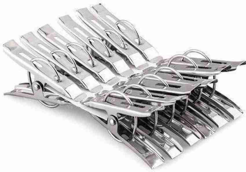 otec Stainless Steel Clothes Pegs Metal Clip For Towel Socks Coat Pants  Laundry Drying Hanger Folder Accessories and Multipurpose & Long-lasting  antitrust cloth clips made of finest stainless steel. Stainless Steel Cloth