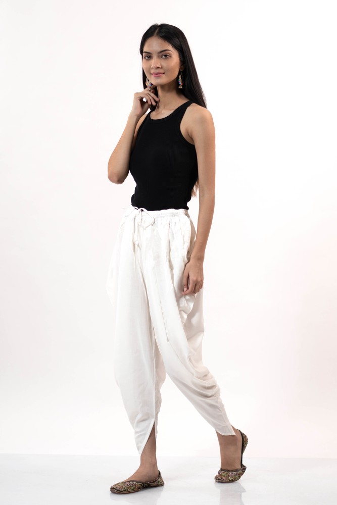 DesiFirangi White Solid Dhoti Solid Women Dhoti - Buy DesiFirangi White  Solid Dhoti Solid Women Dhoti Online at Best Prices in India