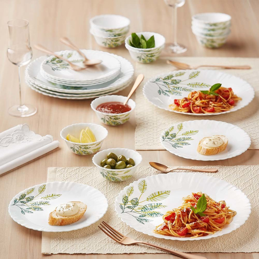Larah by Borosil Pack of 24 Opalware Galaxy Series Fauna Crockery Set for Dining Gifting Dinner Set Price in India Buy Larah by Borosil Pack of 24 Opalware Galaxy Series