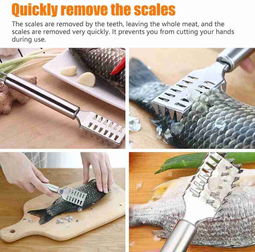 NURIOR Stainless Steel Fish Scale Scraper Skin Peeler Knif Fish