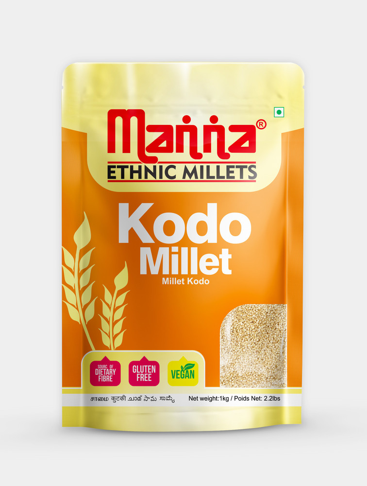 Manna Kodo Millet Natural Grains 1kg - (Kodra / Varagu / Arikelu / Hark /  Varigu) | Native Low GI Millet Rice | High Protein & 100% More Fibre than  Rice Kodo