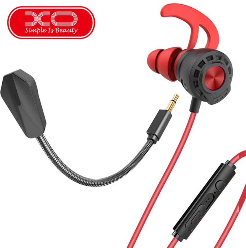 Plextone wired gaming earphone online with detachable long microphone