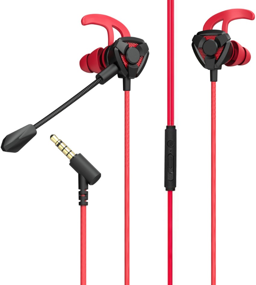 Helo Kuki XO MKF04 Round Wired Gaming Earphone With Boom Mic Red