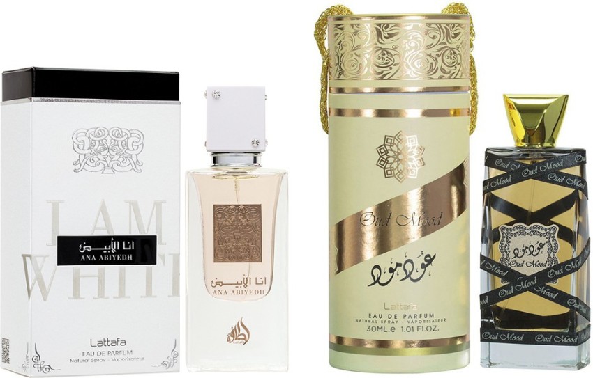 Buy Lattafa ANA ABIYEDH and OUD MOOD Perfume 30ml each PACK OF 2