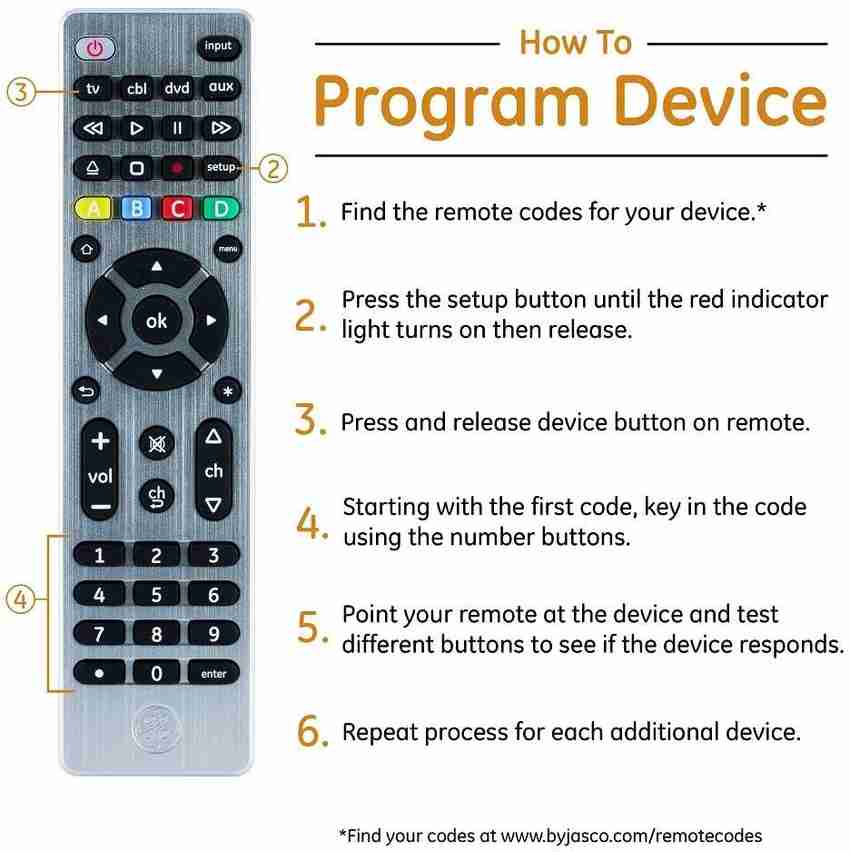 Ge universal remote control top