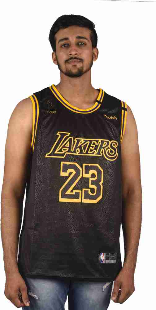 Men's Lakers 23 Print Casual Sports Vest Black Basketball Uniforms