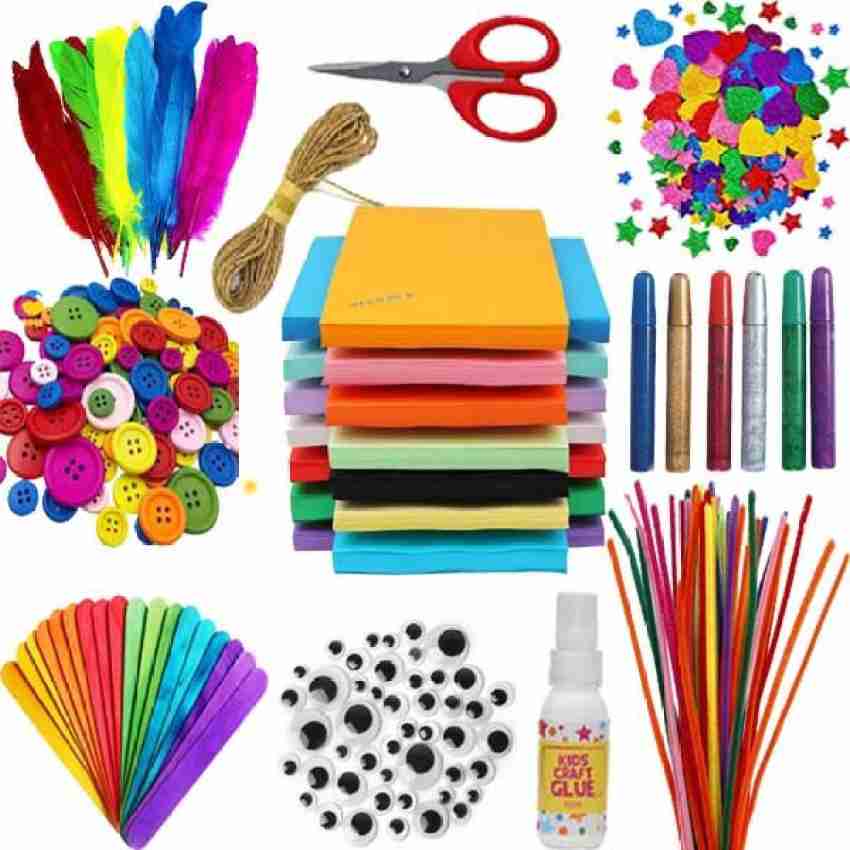 anjanaware DIY Glitter Foam And Paper Crafts Kit Set for Girls and Boys  with Art and Craft Materials Supplies for Kids Gift Kit - DIY Glitter Foam  And Paper Crafts Kit Set