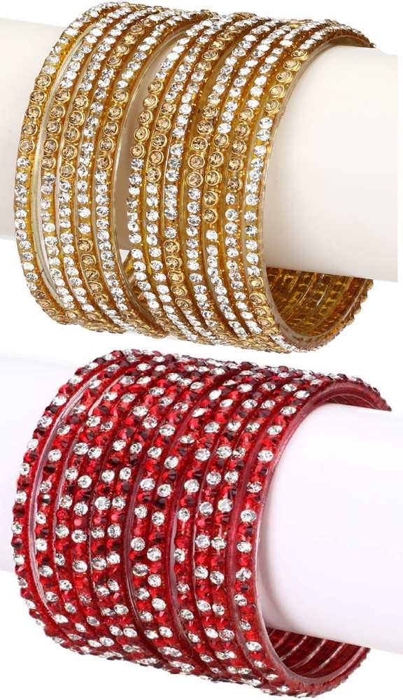Stone glass bangles top