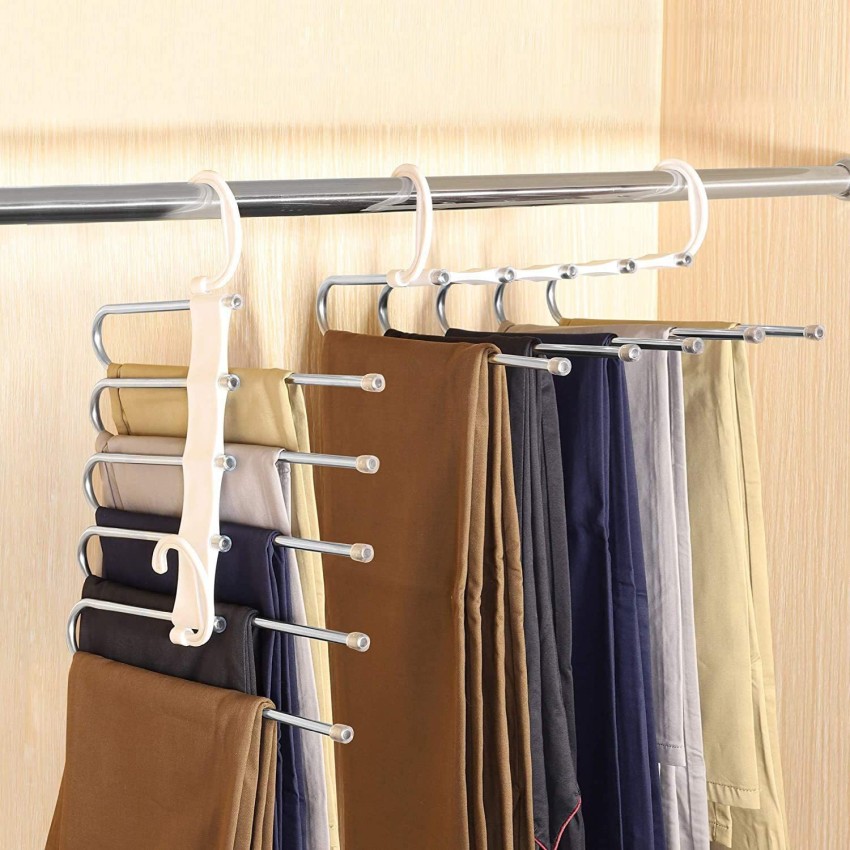 5 Tier Pants Hanger Black With Natural Wood - Brightroom™ : Target