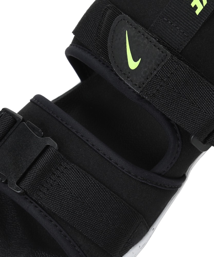 Black nike best sale double strap sandals