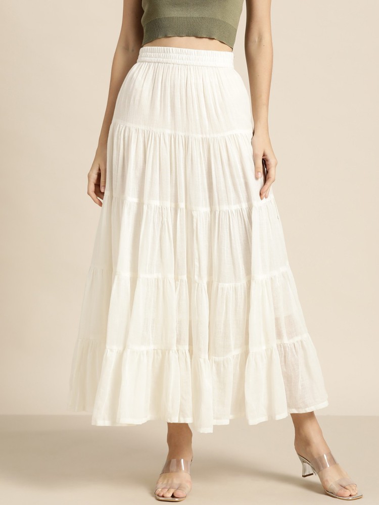 Shae by SASSAFRAS Solid Women Tiered White Skirt Buy Shae by SASSAFRAS Solid Women Tiered White Skirt Online at Best Prices in India Flipkart