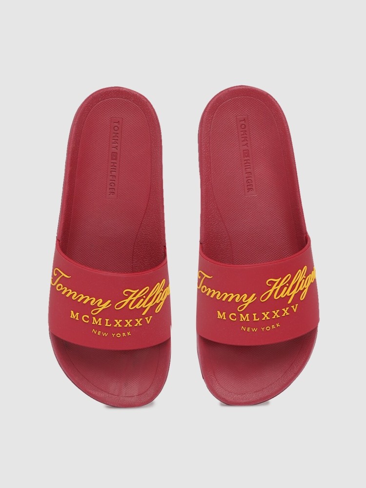 Red tommy 2024 hilfiger slides