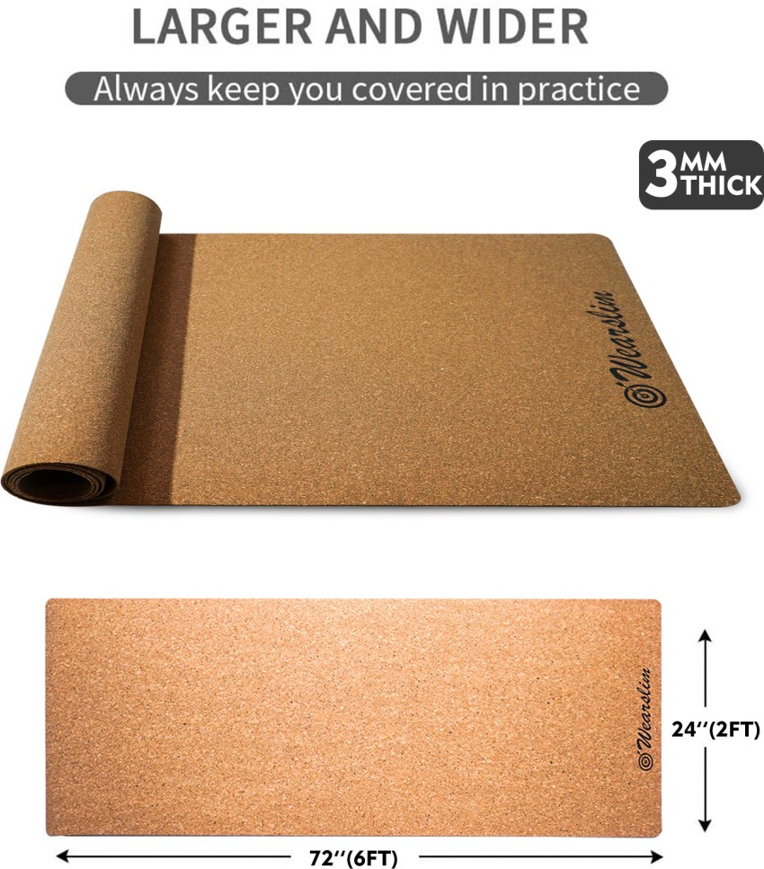 Cork Yoga Mat - Natural Sustainable Cork Gym Mat - 4mm Extra Thick  Professional Yoga Mat for Men Women