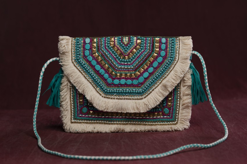 Handmade Bohemian Embroidered Indian Handbag Purse Bag Sling