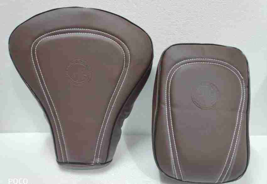 KOHLI BULLET ACCESSORIES Fancy Seat Cover Brown For Royal Enfield Classic  350/500cc Split Bike Seat