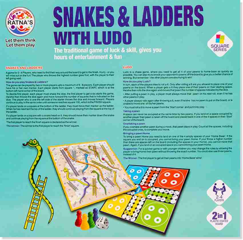  M.Y Snakes & Ladders - Traditional Snakes and Ladders Board Game  for Kids & Adults : Toys & Games